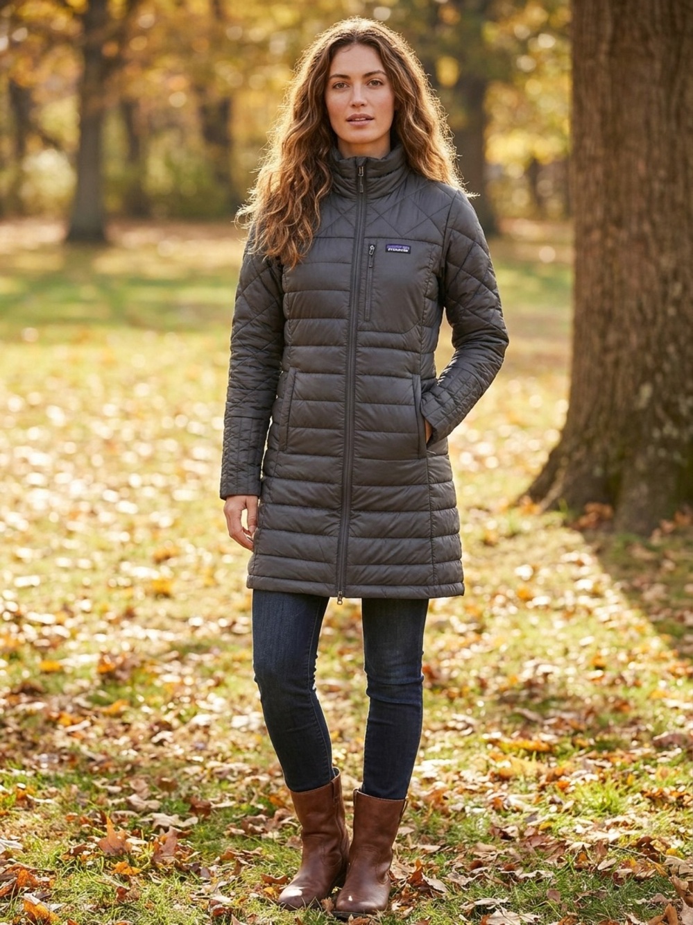 Patagonia Women's Grey Quilted Long Puffer Coat